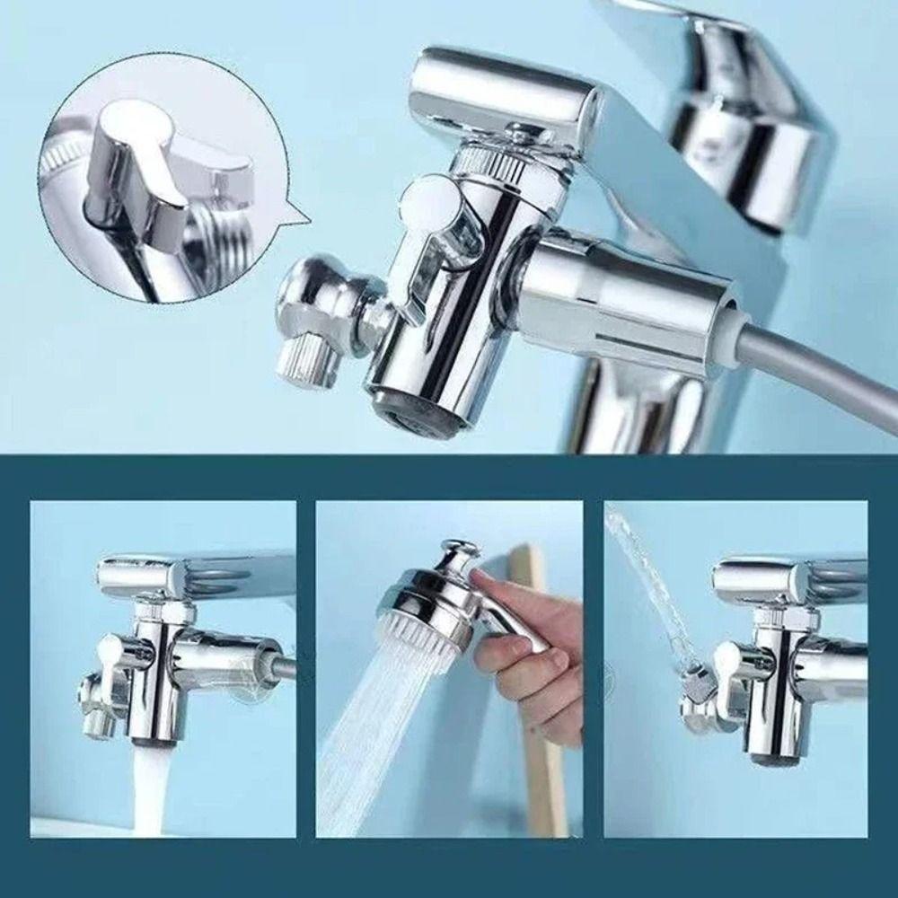 Stylish Chrome Finish Bathroom Faucet Multi-functional Durable Sink Hose Sprayer Universal Shower Spray Head Bathroom