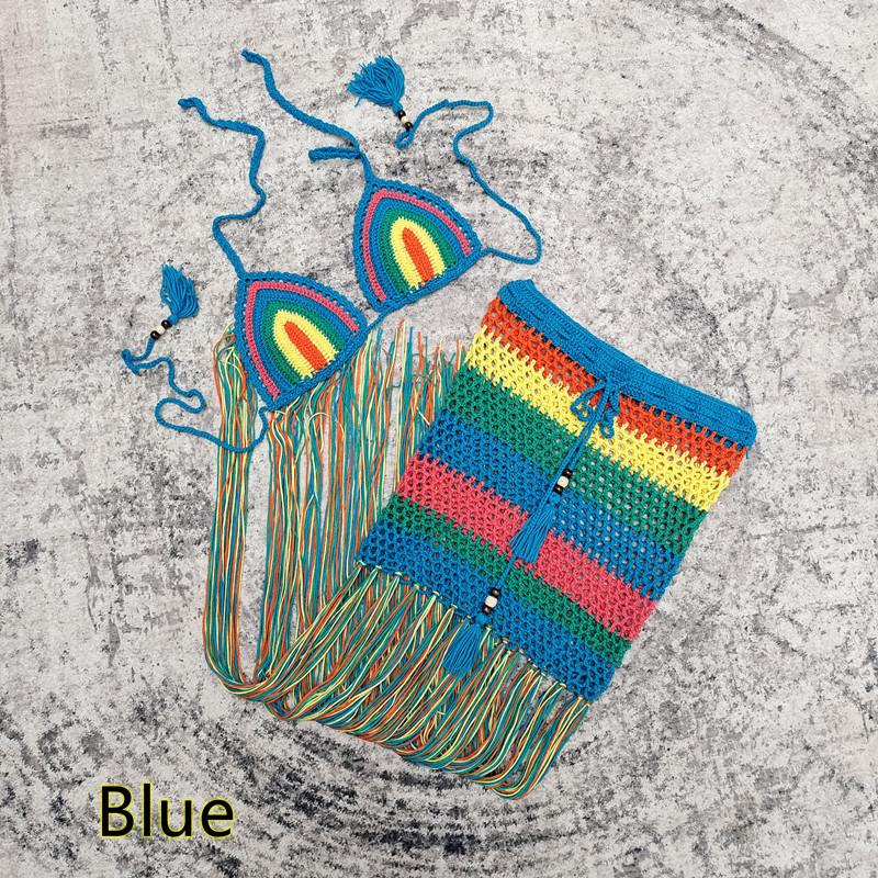 Handmade Crochet Long Dress Bikini Set Swimsuit