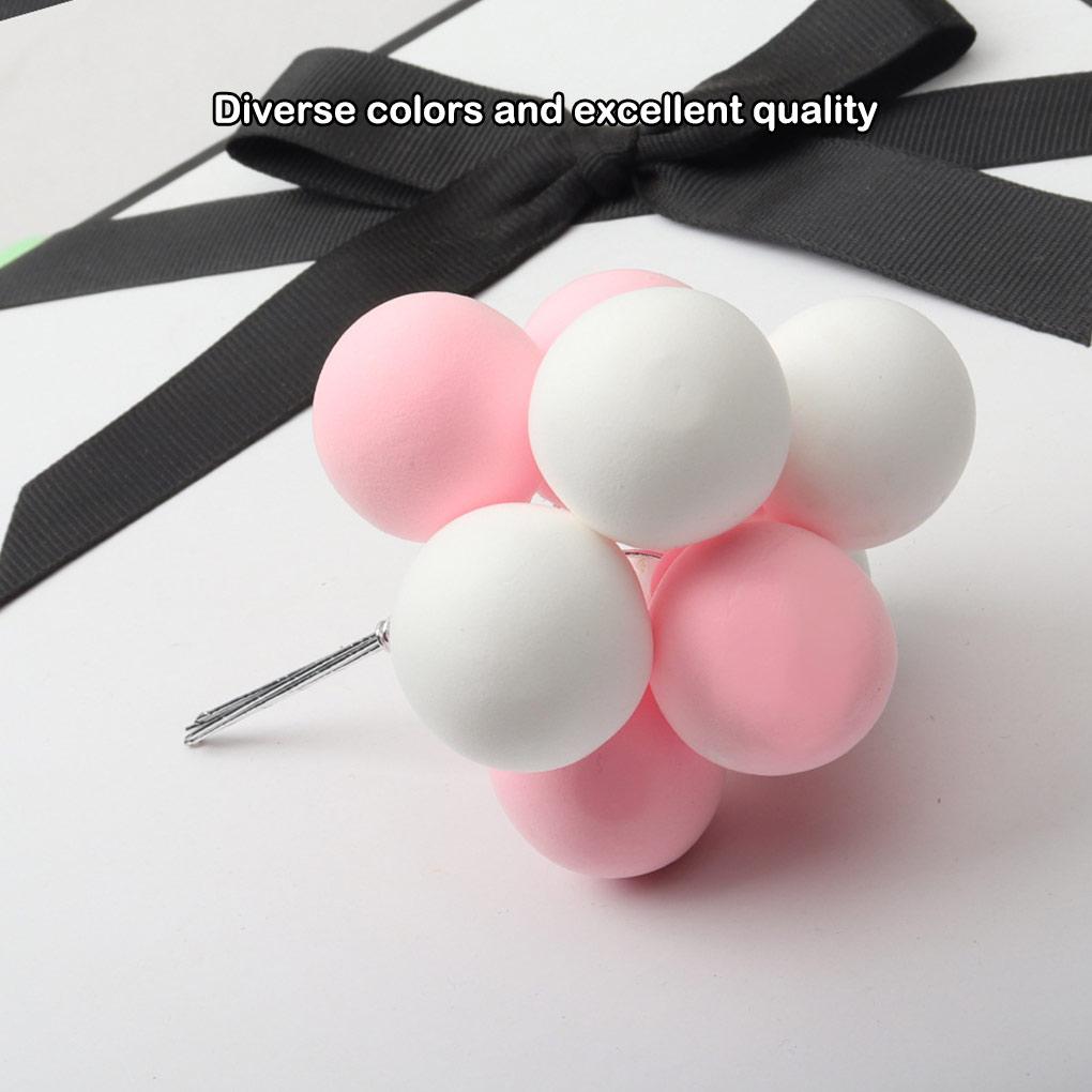 8Pcs Colorful Ball Bundle Clay Balloon Cake Topper Wedding DIY Cupcake Flag Birthday Party Anniversary Shower Supply