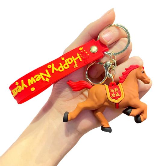 Cool Černý Kůň Plyšová Klíčenka Měkký Plyšový Přívěsek na Tašku Batoh Klíče Ručně Vyráběný Dárek pro Dívky Chlapce Přátele Rodinu Narozeniny Vánoce