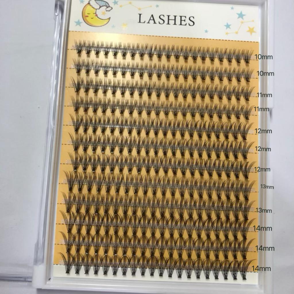 20D Hot Melt Cluster Lashes - Dense Three-Row Style, 10-Piece Curled High-Quality Segmented False Eyelashes