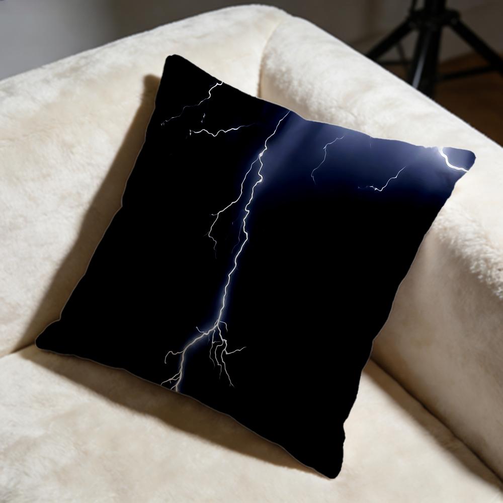Lightning Cushion Cover Soft Decorative Pillow Case Suitable for Bedroom Sofa Car Travel Use