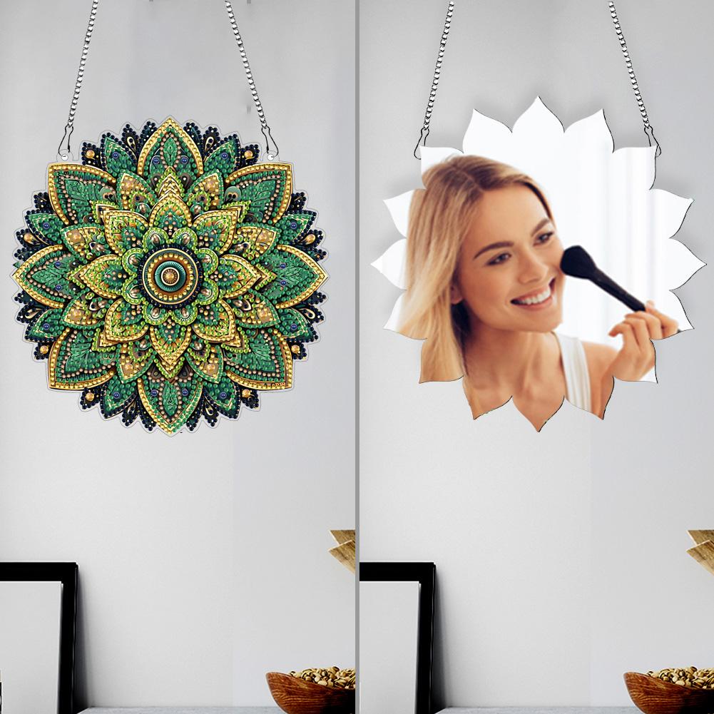 2D FIat DIY Mandala Special Shape Art Rhinestone Makeup Mirror 5D Diamond Makeup Mirror Crystal Diamond Painting Kit Mirror