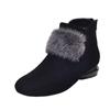 Soft leather matte suede short boots women's autumn and winter new thick heel fleece single boots round head soft leather flat bottom Martin boots