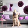 1pcs Set 7.8inch Purple Paper Paper Flowers Decorations For Birthday Party Flower Balls Paper Hanging Flowers Pom Pom