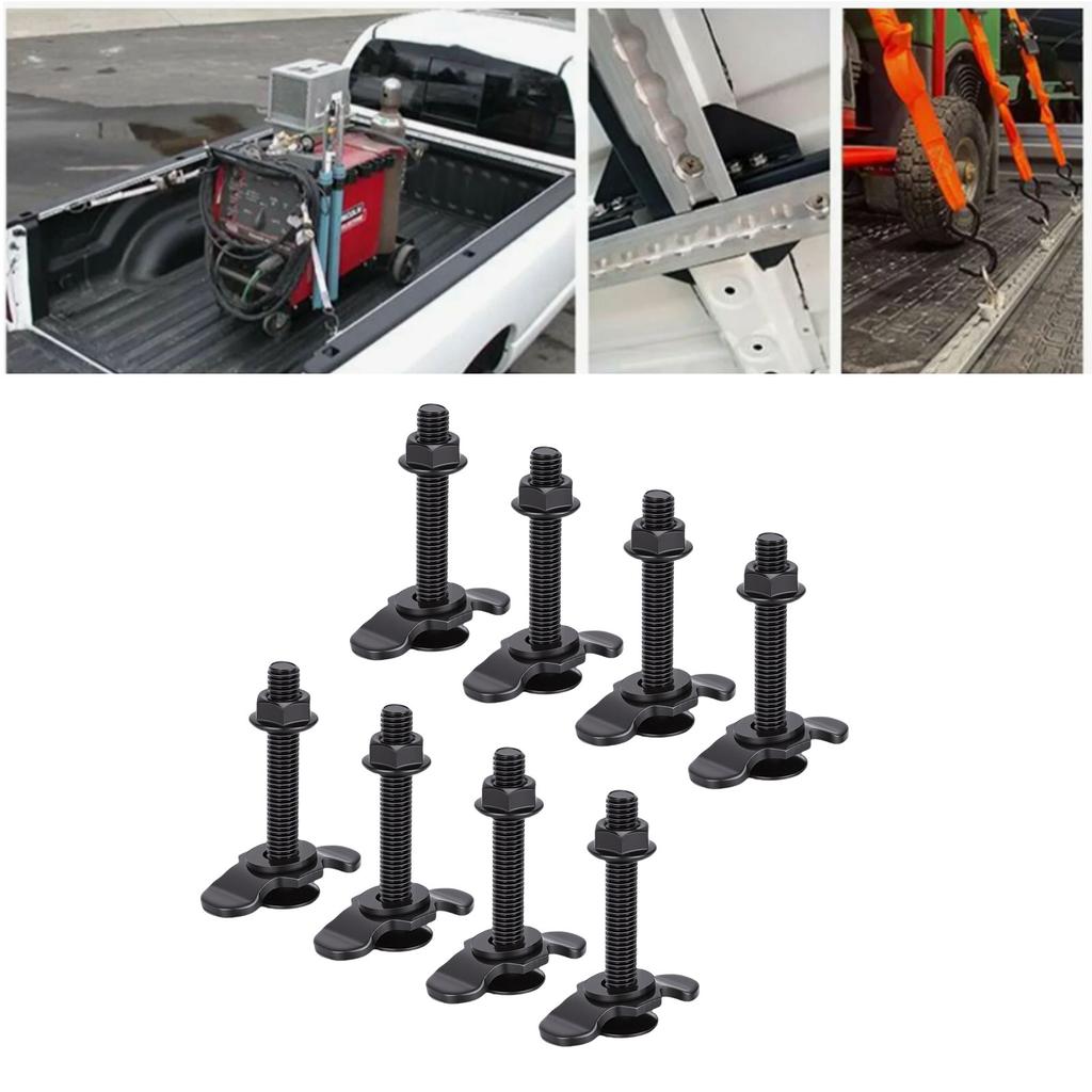 8pcs M8x60 L Track Double Lug Thrded Stud Nut Fitting 6000lbs Load Capacity for Truck Bed Trailer Pickup RV ATV