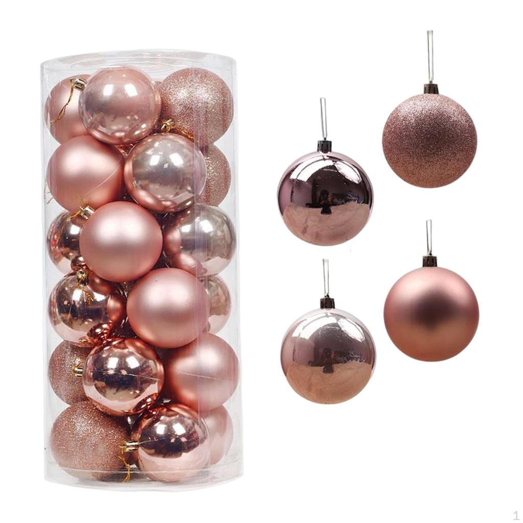 24 Pieces Christmas Tree Ornaments Shatterproof Hanging Xmas Balls for Outdoor Decor