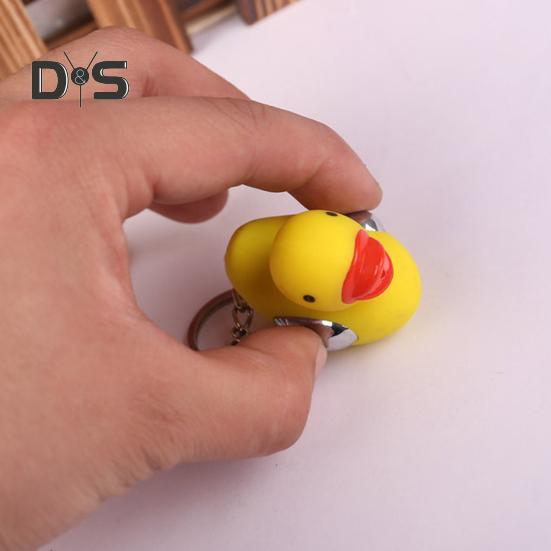 Shocking Duck Keychain LED Light Key Ring for Pranks Funny Gadget Novelty Electric Key Chain Portable Joke Toy Great Gift for Friends Coworkers