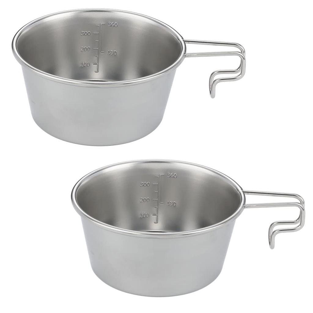 [Amazon.co.jp Exclusive] NANGOGEAR (Nanko Camping Gear) Deep Sierra Cup, Stainless Steel #450, 2-Piece Set, 18-8 Stainless Steel, 21117 (S-360-2P)