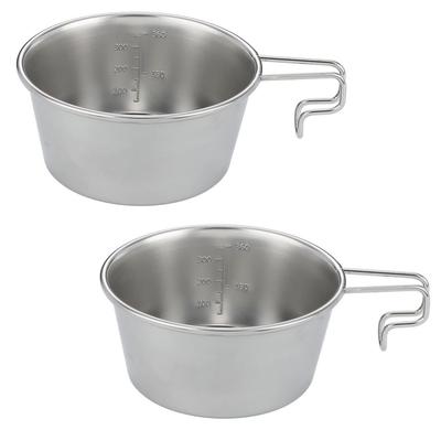 NANGOGEAR Camp Sierra Deep Stainless Steel Sierra Stainless 21117 (Nanko Gear) Cup, Type, #450, 2pcs, 18-8 Steel, (S-360-2P)