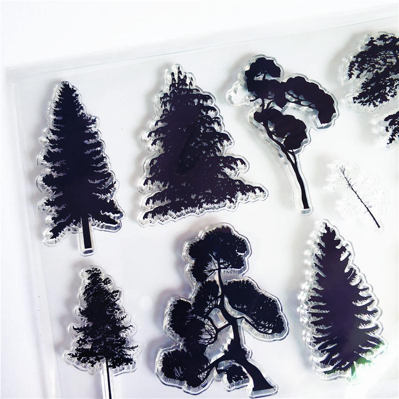 Sazenice stromů Průhledná Clear razítka Silikonová těsnění Válečkové razítko pro DIY Scrapbooking Fotoalbum.