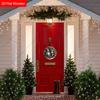 Christmas Gnome and Reindeer Merry Christmas Round Wooden Hanging Sign, 2D Flat Printed Embossed Christmas Door Wall Ornament, Xmas Home Decor Gift