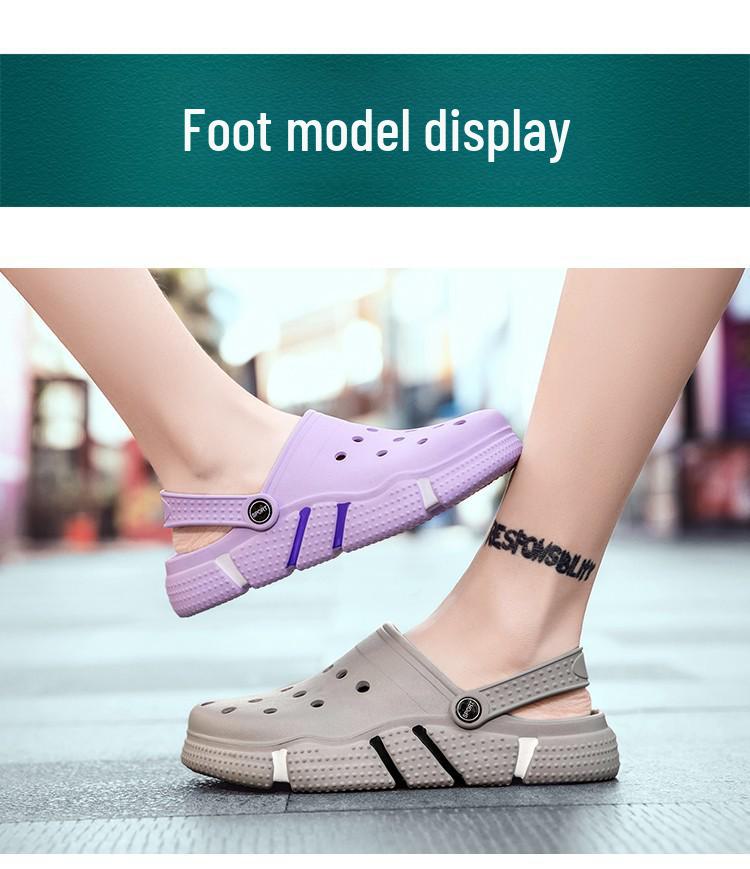 Men's Hole Shoes Sandals: Plus Size Outdoor Slippers for Travel and Beach.