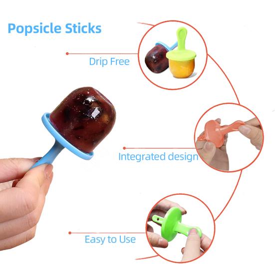 Popsicle Molds for Kids Reusable Ice Pop Mold with Sticks Homemade Mini Toddler Popsicle Mold BPA-Free Food-Grade Non-Stick Tray