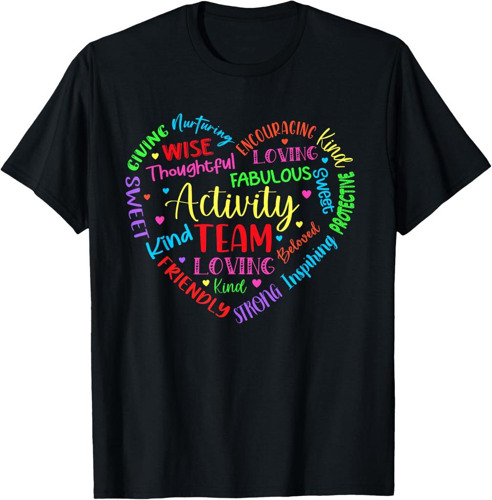 Activity Team Heart Graphic Encouraging Words T-Shirt