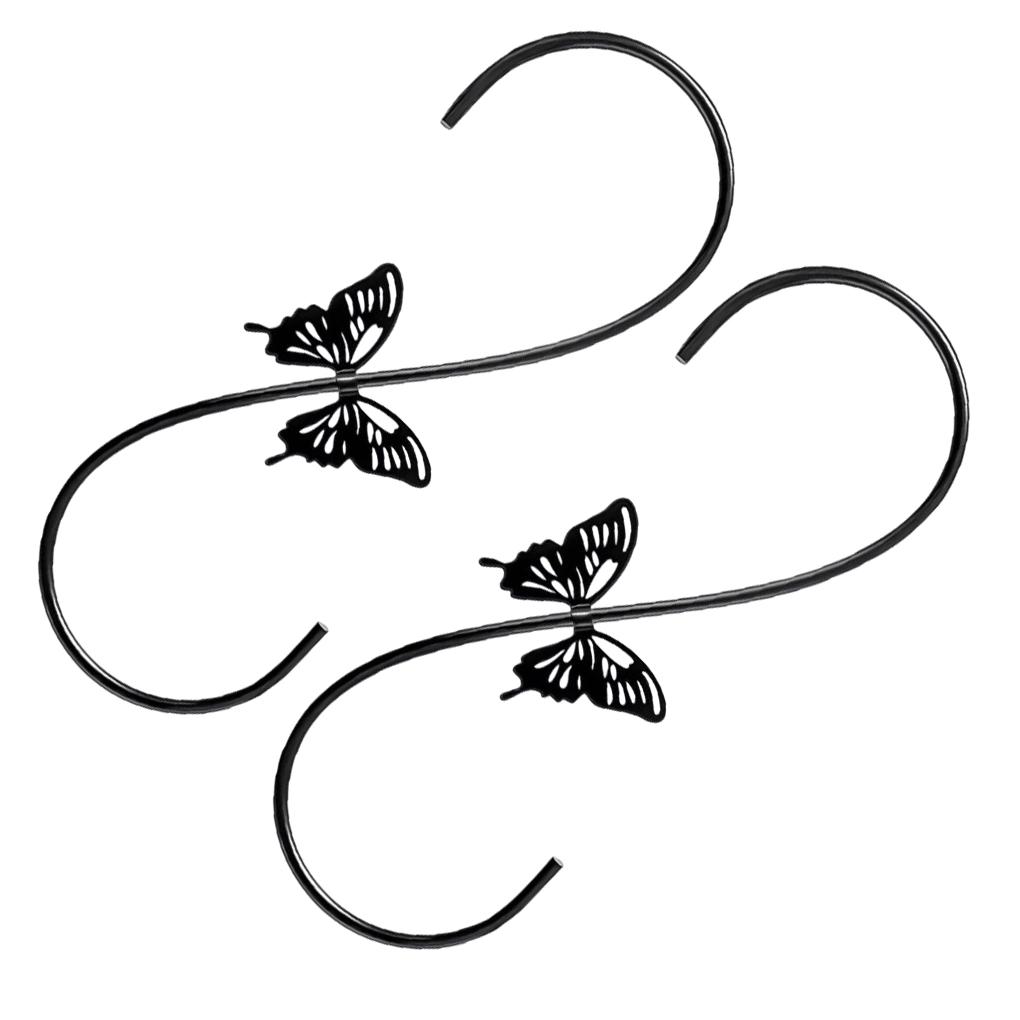 

2 шт. крючки для кормушек, крючки для цветочных горшков, устойчивые к ржавчине, крючок для кормления садовый чёрный