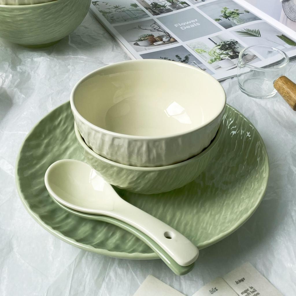 Ceramic Rice Bowl Chinese New Household 4.5 Inch Stone Pattern Solid Creative Dining Tableware Underglaze Colour Breakfast Bowl