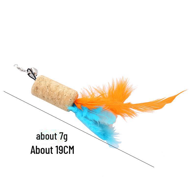 

Цветная перьевая игрушка для кошек, сменная голова | Вариант своими руками для скучающих кошек