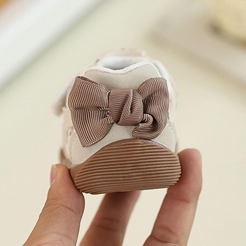 Infant Toddler Walking Shoes, Autumn Baby Girls' Soft-Soled Sneakers, Bow-Knot Korean Style Princess Shoes for Little Girls.