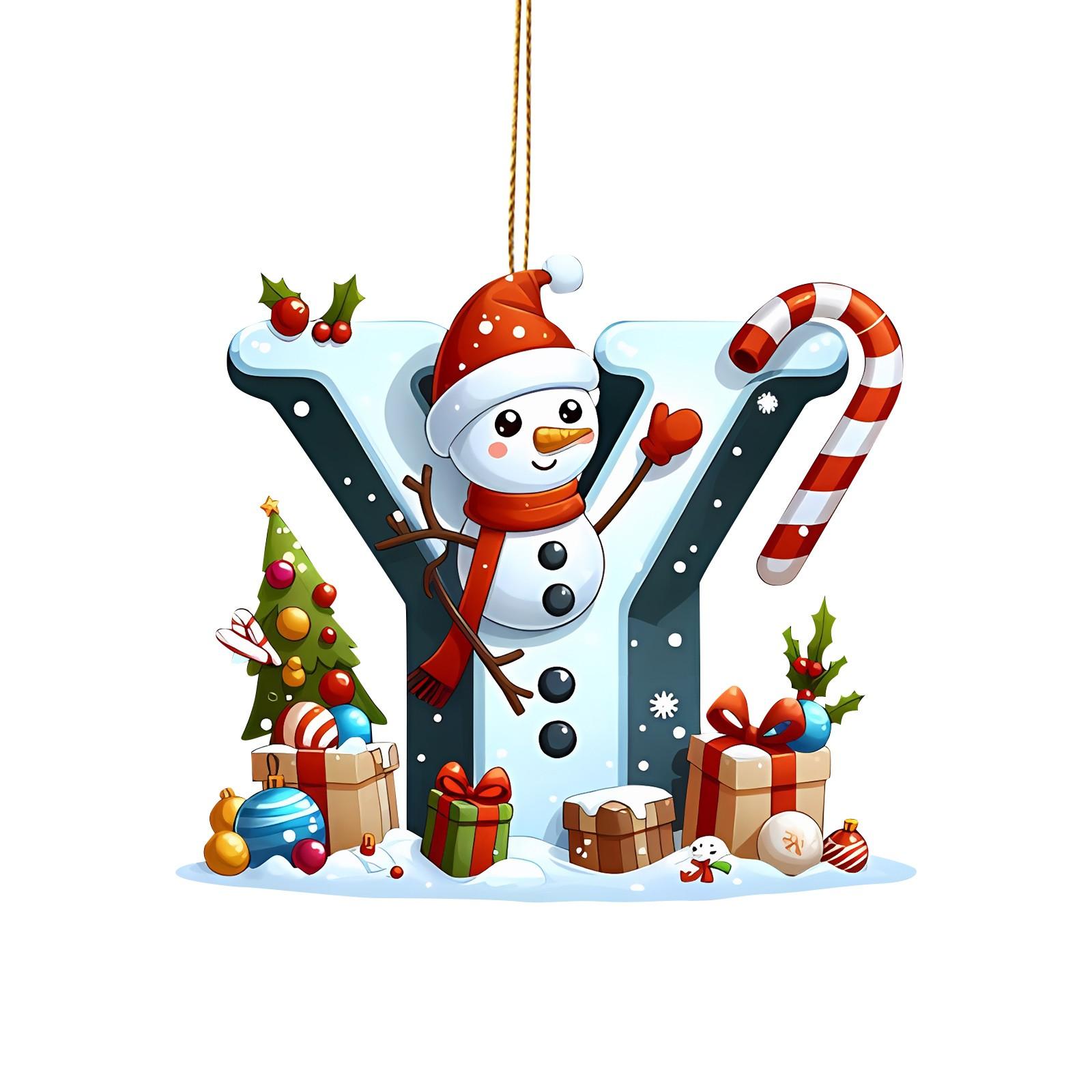 

2D Акриловые Плоские Рождественские Буквы Украшения Подвесные Рождественские Буквы Алфавита Для Подвески на Рождественскую Елку Рождественское Украшение One Size