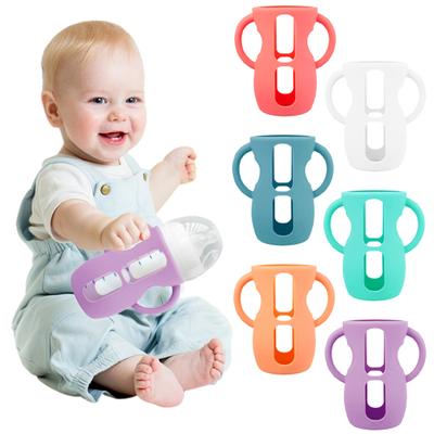 Baby Bottle Sleeve for Philips 4/8oz Glass Silicone Easy-Grip Handles for Drop Protecting Reduce Plastic Exposure Baby Bottle Cover