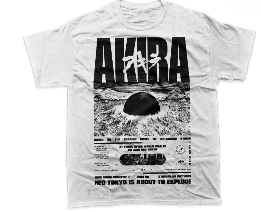 Anime Akira Graphic Tee for Fans Stylish Summer Unisexs Pure Cotton Tshirt Comfortable HighQuality Ins YK Style