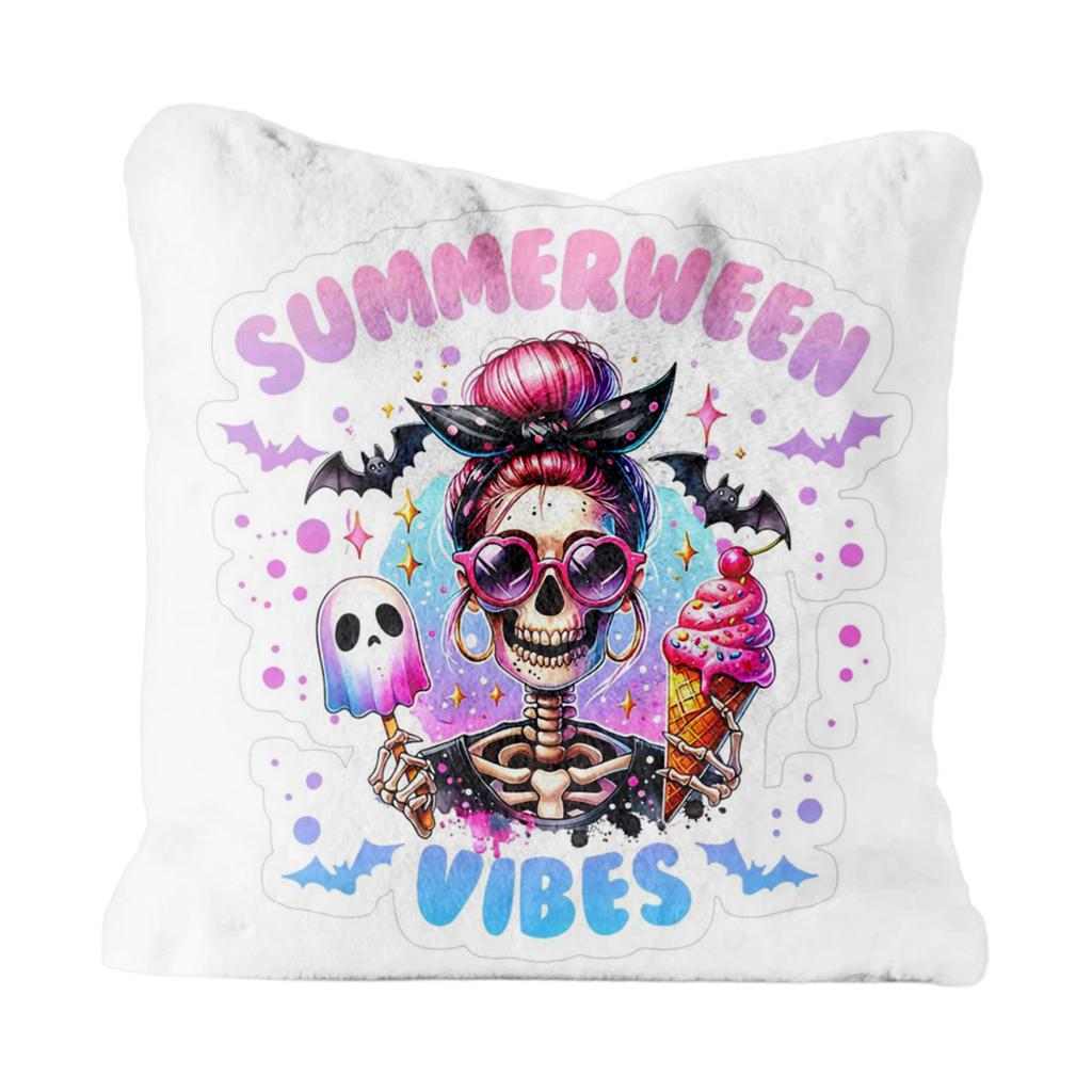 Plush Decorative Pillow Cover Set for Chair Sofa Bedroom Living Room Halloween Themed Soft Fabric Cushion Case Set