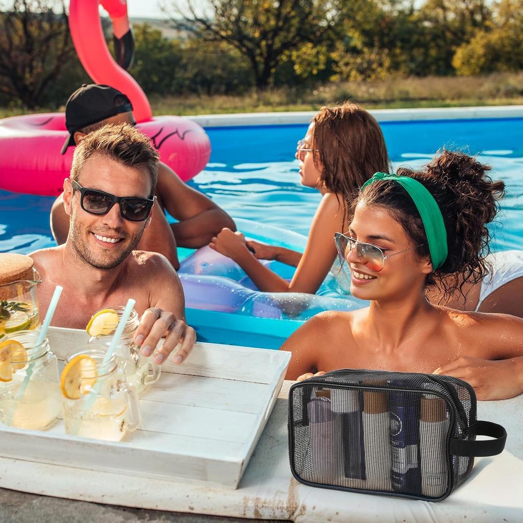 Mesh Shower Caddy Bag, Portable Toiletry Shower Tote Quick Dry Portable Tote Bag Gym Bags Bathroom Shampoo Bags for College Dorm Bathroom Swimming