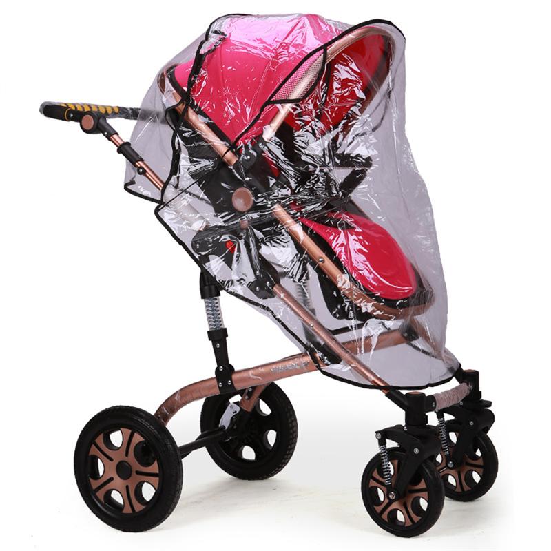 EVA Universal Baby Stroller Rain Cover Children Car Windshield Waterproof Front Zipper U-shaped Large Opening Enlarged Thickened