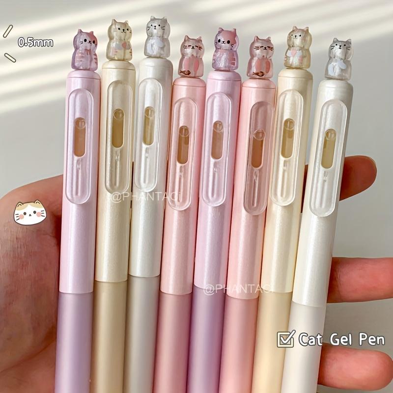 4pcs Creative Cat Style Gel Pen 0.5mm Quick Dry Writing Pen Press Pen Clip Gel Pen Office Supplies Black Gel Pen