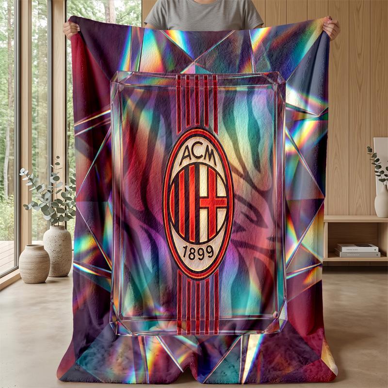 AC Milan Theme blanket Soft Flannel Blanket Plush Throw Blanket Cozy Sofa Bed Blanket for Home Decor