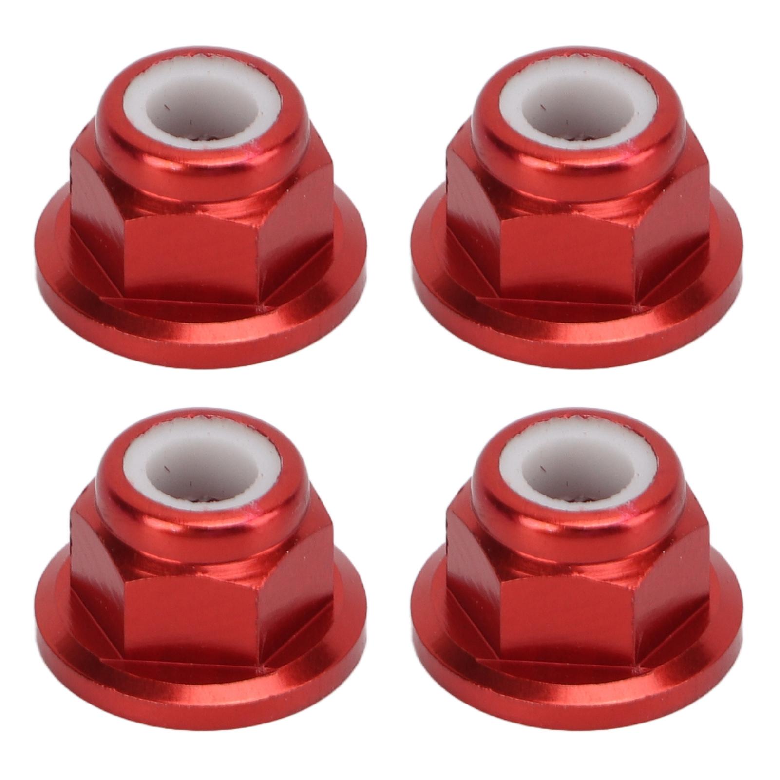 

4Pcs RC Car Nuts M4 Aluminum Alloy 4mm Inner Diameter RC Car Accessory for 1 10 Remote Control