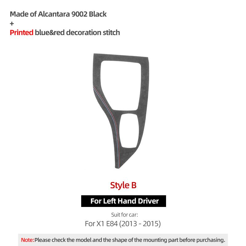 For BMW X1 E84 2010-2014 Made of Alcantara Car Interior Center Console Gear Shifter Panel Trim Performance Sticker Accessories