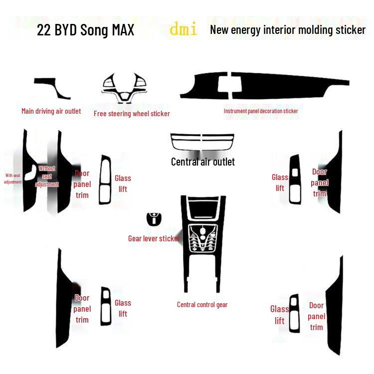 Compatible BYD Song MAX DMI Interior Starry Sky Decorative Film for 22 Models