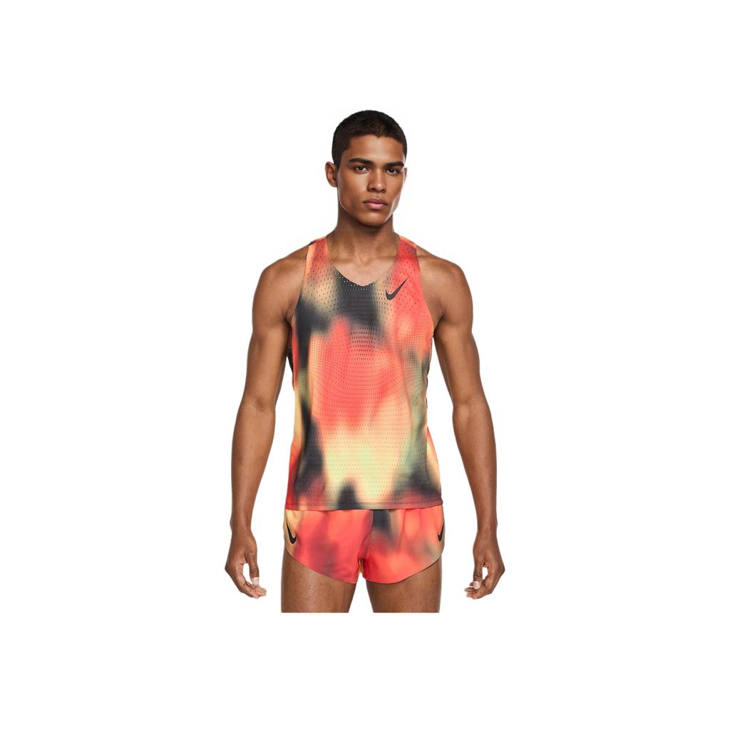 Nike Aeroswift Dri-Fit Adv Wygodna Codzienna Bezrękawnik Męskie Koszulki Jasno-Cytrynowo-Żółty Jasno-Głęboko-Czerwony Czarny HJ3380-736