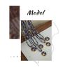 European-American Niche: Blue Spirit Grey Natural Stone Handmade Necklace with Starry Sky Glaze Angel Pendant in Gold-Plated Titanium Steel.