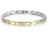 Schwarz-Gold Edelstahl Magnetisches Armband mit Germanium und Negativ-Ionen Uhrenarmband