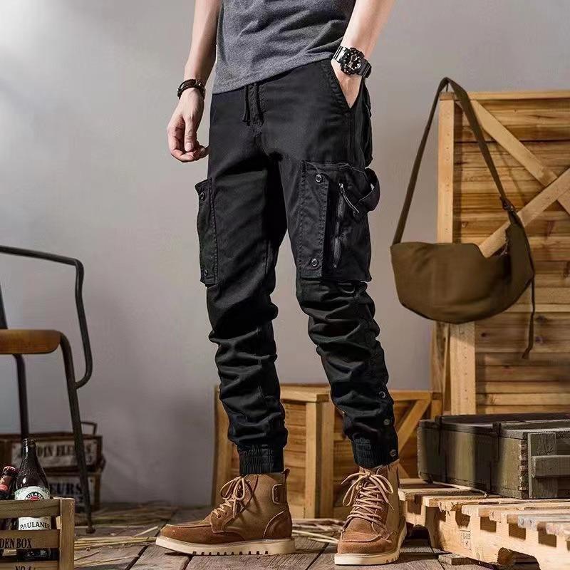Herren Große Größe Schlanke Arbeitskleidung Gerade Freizeithose Multi-Pocket Hose