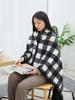 Flannel Wearable Blanket with Pockets, Cozy Soft Plaid Throws Blanket for Lap Bed Sofa Office Airplane Travel