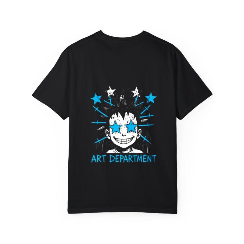 White T-Shirt Art Department Star Face Graphic Print Casual Wear for Men and Women Streetwear Fashion Top