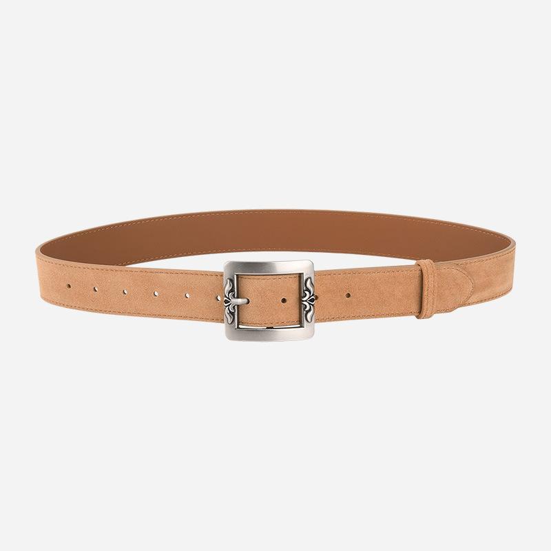 Ew Fashion Trend Pin Buckle Belt Simple Casual Versatile Real Cowhide Belt Eans Decoration