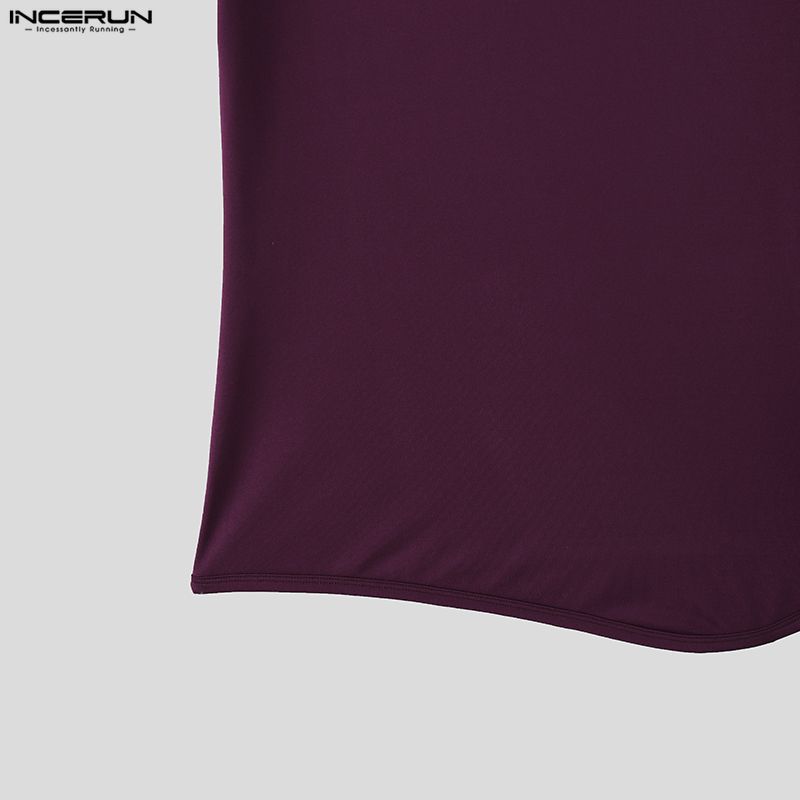INCERUN Sommer Herren Rollkragen Kurzarm Lässige Enganliegende Oberteile T-Shirts