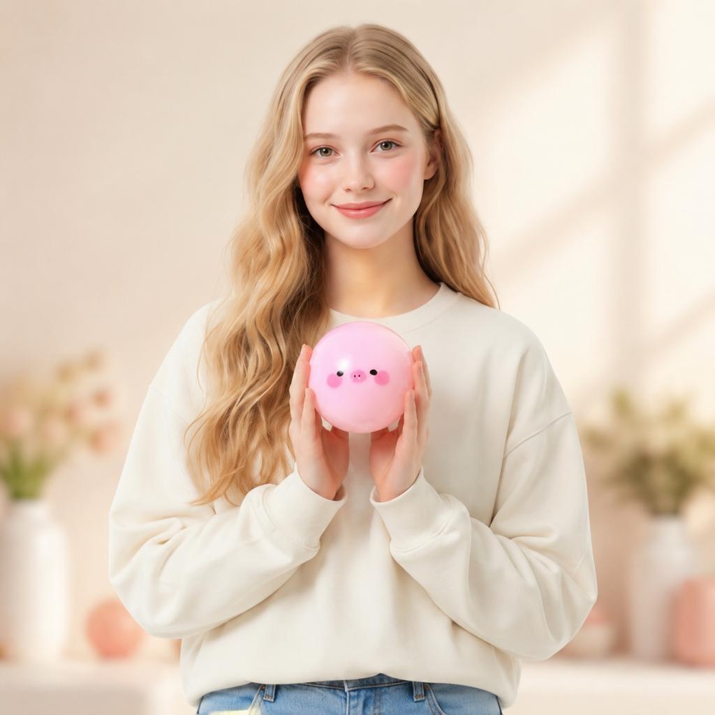 Round Squeeze Stress Relief Ball Slow Rebound Soft Foam Toy Sensory Fidget Handheld Toy for Adults and Children