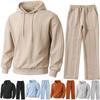 Men  Sports  Business  Leisure  Small Square  Trousers  Buckle  Hoodie  Set