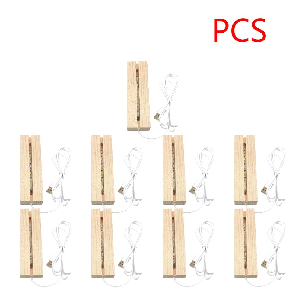 1-10 STÜCKE LED Holz Licht Display Kristall Holz Beleuchteter Sockel Ständer Acryl Lichtplatte Sockel USB Holzsockel für Resin Art Licht