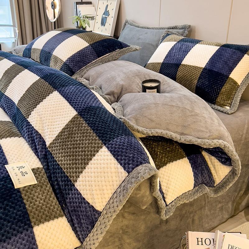 Autumn/Winter Thickened Velvet Coral Velvet Double Flannel Winter Sheet Set for Extra Warmth And Comfort