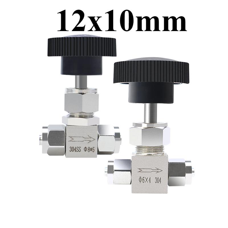 6 8 10 12 mm 1/4" 3/8" 1/2" Pollici Tubo Rapido a Svitare Valvola ad Ago in Acciaio Inossidabile 304 Controllo Flusso Aria Acqua Olio