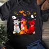 Pitbull Halloween T-Shirt: Witch Hat, Pumpkin Costume, Dog Lover Gift