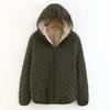 Women Hooded Jacket Cotton Quilted Coat Casual Loose Fit Long Sleeves Zipper Pocket Warm Solid Color Outwear for Ladies Autumn Winter