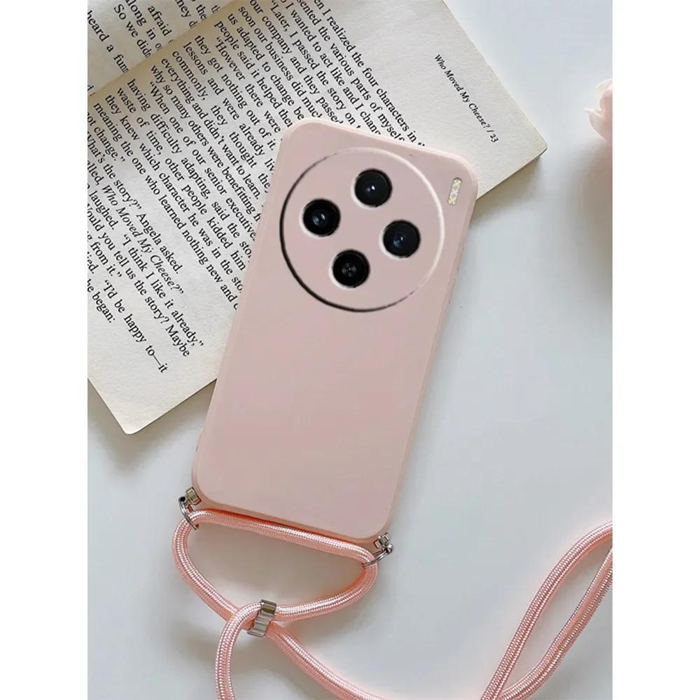 For Xiaomi Redmi 14C 4G 14 C 14R Soft Lanyard Crossbody Necklace Strap Cord Chain TPU Case for Redmi 12C 13C 5G 14C Silicone Soft Cover